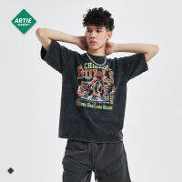 Retro Washed T-shirt Basketball Star Printing Men Hip Hop T-shirt Vintage 90s Harajuku Tees Tops Uni Graphic Streetwear Ins