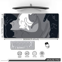 Black and White large mouse pad cute cat mousepad XXL speed kawaii deskmat laptop gaming mouse mat for office car gamer pads