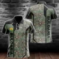 Bulgaria Symbol Camouflage Customize Polo Shirts Summer Casual Streetwear Loose Oversized Sportswear Button Short Sleeve Tops