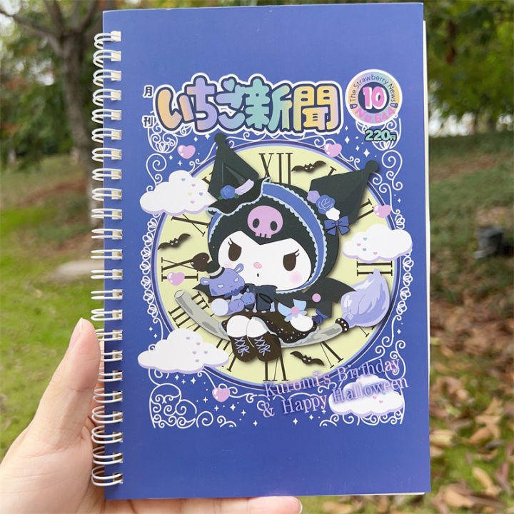 1pcs-sanrio-melody-cinnamoroll-notebook-a5-cartoon-news-series-kawaii-coil-diary-เครื่องเขียนเกาหลี-notebook