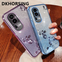 DKHORSING เคสโทรศัพท์กากเพชรหรูสำหรับ OPPO Reno 10 / Reno10 Pro / Reno10 Pro + กุหลาบนิรันดร์ไล่ระดับสี Oppo Reno ปลอกอ่อน10 5G Electroplated กรอบซิลิโคลนกันกระแทก OPPO Reno 10Pro บวก5G