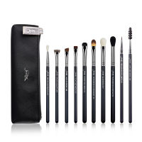 Jessup Eye Makeup Brushes Set Professional Eyeshadow Blending Eyeliner Lash Eyebrow Brush Kits Synthetic Hair Cosmetics Bag