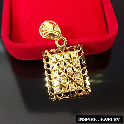 Inspire Jewelry ,จี้ทอง ทำลาย design สวยหรู หุ้มทอง 24K ขนาด 1.7 x 3 CM (รวมห่วง) พร้อมถุงกำมะหยี่