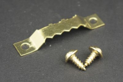 50PCS/Lot Golden Hanging Picture Painting Mirror Frame Saw Tooth Hook Hanger Screw