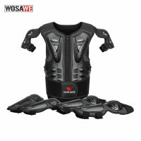 WOSAWE 5-14 Years Kids Sports Elbow Knee Pads Boy Girl Youth Body Protect Vest Armor Child Motocross Chest Spine Protection Gear