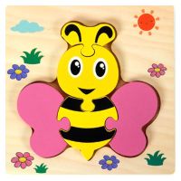 Crazy Sale Animal Wooden Puzzle 3D Puzzles For Kids Educational Jigsaw Color Cognition