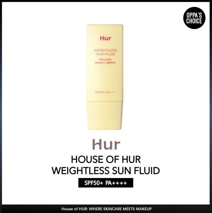 HOUSE OF HUR WEIGHTLESS SUN FLUID SPF50+ PA++++ 50ml cocreated with Sunny Dahye Lazada PH