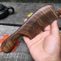 Uni Sandalwood Comb Women Men Home Travel Wood Anti-static Fine-tooth Comb Wooden Handle