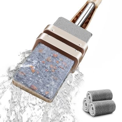 Free Hand Washing Floor Mop Lazy Double-wipe Flat Mop Rag For Microfiber Pad Cleaning Kitchen Home Mop 360 Rotating Magic Mop