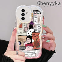 เคสปลอกสำหรับ Samsung กาแลคซี Chenyyka A13 A13 5G เคส A14 A04s ลายการ์ตูนน่ารักสนูปี้สีสันสดใสป้องกันเลนส์กล้องขอบเนื้อครีมเคสโทรศัพท์โปร่งใสกันกระแทกเคสซิลิโคนอ่อนชัดเจน