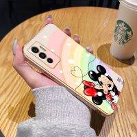 JIUMOO เคสสำหรับ Vivo V23e 5G,เคสซิลิโคนนิ่มขอบสี่เหลี่ยมด้านข้างลายมิกกี้มินนี่เคลือบการ์ตูนดีไซน์ใหม่บางรุ่นใหม่เคสป้องกันกล้อง