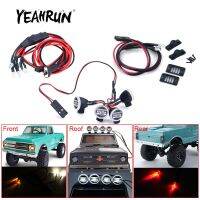 YEAHRUN หลังคากันชนหน้าชุดหลอดไฟไฟ Led ท้ายด้านหลังสำหรับ C10แกน SCX24 AXI00001ส่วนตกแต่งรถยนต์1/24ตีนตะขาบ RC