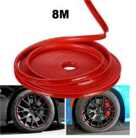 【CW】 8M Car Wheel Rim Protector Decoretion Strip Tire Protect Guard Line Rim Blades Rubber Mounding Trim Vehicle Color Car Styling