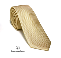 Giorgio Del Sarto Silk Necktie Size Slim Yellow with Fabric Texture เนคไทสีเหลืองลายพื้นมีเท็กเจอร์