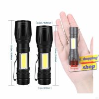 ۩℡530 Portable Flashlights Miniไฟฉายสว่างมาก CREE LED XPE+COB 2in1 600mah usb charge 3mode ซูมได้