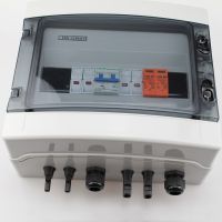 solar PV combiner box 2 strings with MC 4 connector DC circuit breaker DC surge protector device DC fuse IP65