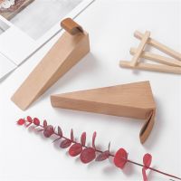 Creative Solid Wooden Door Stopper Non-Slip Stop Baby Protect Leather Rope Wedge Anti-collision Gate Decor Catch Floor Nail-free Decorative Door Stops