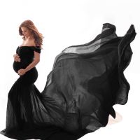 Long Maternity Photography Props Pregnancy Dress For Photo Shooting Off Shoulder Pregnant Dresses For Women Maxi Maternity Gown