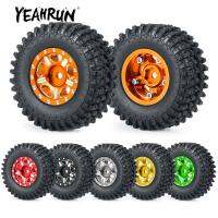 YEAHRUN 50*20mm 54*23mm 1.0" Metal Beadlock Wheel Rims Rubber Tires Set for Axial SCX24 Deadbolt Gladiator 1/24 RC Crawler Car Nails  Screws Fasteners