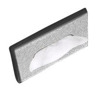 Car Tissue Holder Bling Car Visor Tissue Holder PU Leather Crystal Hanging Sun Visor Tissue Box Glitter Napkin Holder Dispenser