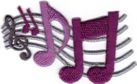 iron on patch Embroidery Musical Note composer 8x4 cm โน้ตดนตรี นักแต่งเพลง ตัวรีด เย็บติดผ้าประเทศไทย โลโก้ปัก มีกาวสำหรับรีด ตกแต่งเสื้อผ้า