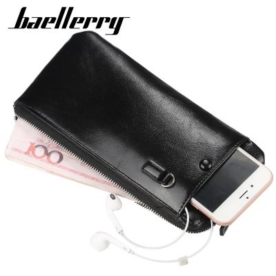 （Layor wallet）  Baellerry Men Wallet Phone Pocket Bag Male Purse Card Holder Male Wristlet Clutch Bags Multifunctional Large Capacity Purses