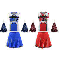 3Pcs High School Cheer ดนตรีเบสบอลเชียร์ลีดเดอร์เครื่องแต่งกายชุดทีมเต้นรำผู้หญิงเชียร์ลีดเดอร์ Uniforms