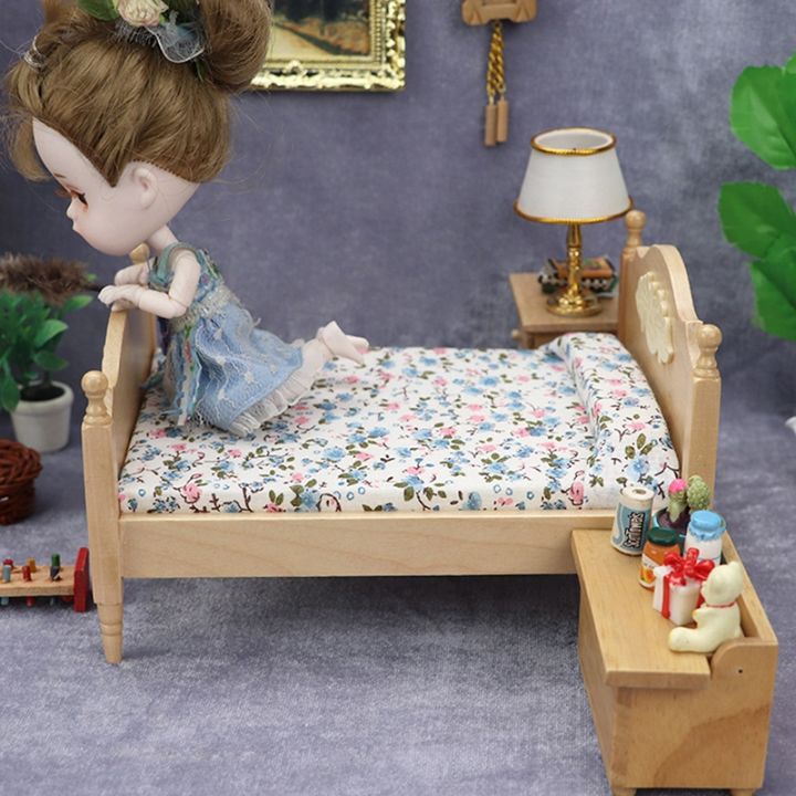 1-12-dollhouse-wooden-mini-single-double-bed-bedroom-furniture-toy-living-room-furniture-model-handmade-toy