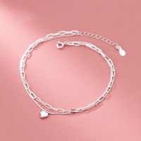 【CW】❂☊﹊  Woman Anklets 925 Leg Snake Chain Foot Jewelry Sterling 20 Adjustable