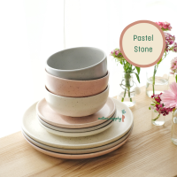 Pastel stone set เซรามิค จาน ชาม ถ้วย อาหาร ซุป  คาเฟ่ เข้า ไมโครเวฟ เครื่องล้างจาน ได้