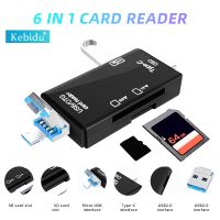 6 in 1 Card Reader Type-C OTG USB Memory Card Adapter plug and play High transmission with 512GB For laptop Support SD TF Card