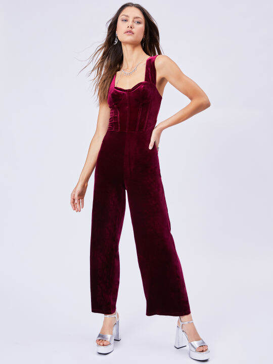 Cider Velvet Retro Solid Jumpsuit Lazada PH