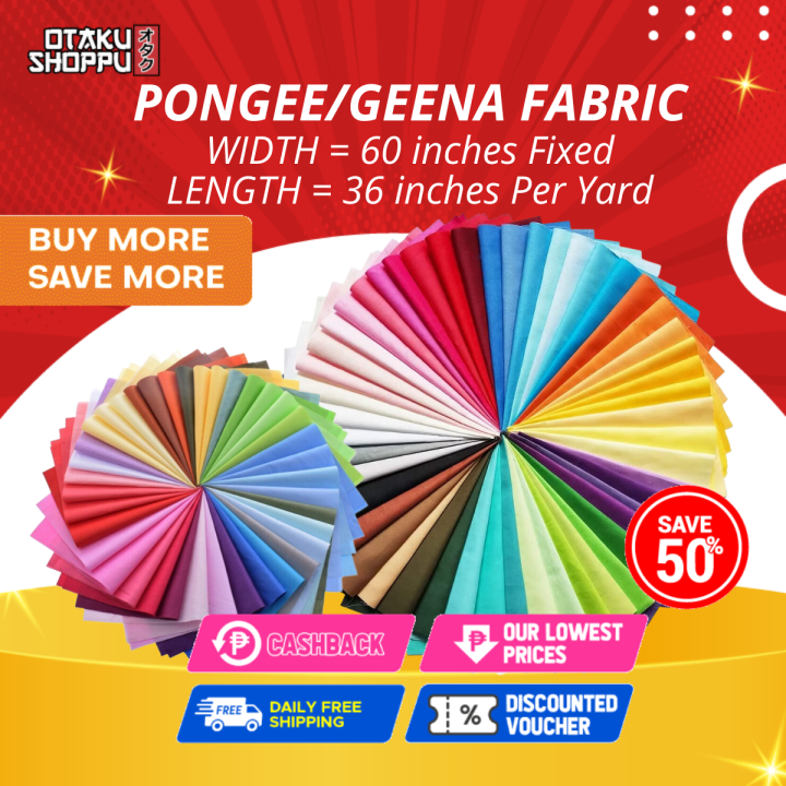 Otaku Shoppu Pongee Fabric Perfect for Lining, Skirting, Backdrop