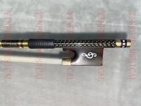[COD] 1pc New 4/4 Carbon fiber violin bow with gold silk carbon Ebony Frog white horse hair