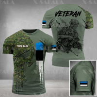 Soldier-army-veteran Estonia Estonian [high Quality] Country Flag 3d Printed High Quality T-shirt Summer Round Neck Men Female Casual Top-9（freecustomName Logo）FashionVersatile