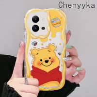 เคส Chenyyka สำหรับ VIVO V25 5G V25E X80 Lite V21E Y73 2020น่ารักหมีน้ำผึ้งสีสันสดใสเคสมือถือกันกระแทกแบบใสนิ่มเคสโปร่งใสลายกล้องถ่ายรูปสร้างสรรค์ฝาครอบป้องกันซิลิโคน