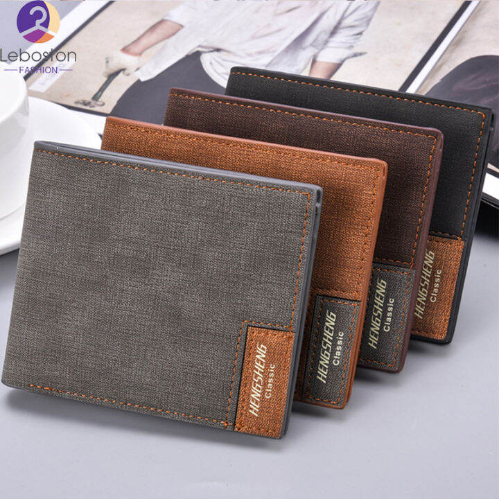 dompet-koin-พับได้หลายช่องเสียบบัตร-pu-กระเป๋าใส่นามบัตรหนังนิ่มแฟชั่นฝ้าสำหรับกระเป๋าผู้ชายแบบสั้น