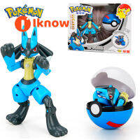 I Know โปเกมอนของแท้,โมเดลหุ่นอนิเมะ Lucario รูป Pikachu Charizard Pocket Monster โปเกบอลของขวัญวันเกิด