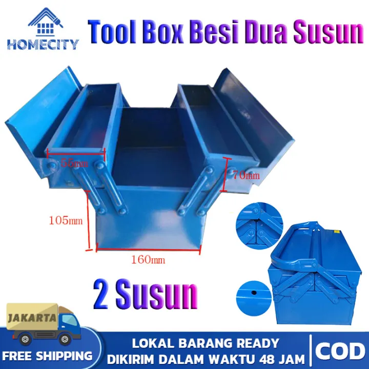 (Dikirim Dari Jakarta) Tool Box Besi 2 Susun Tempat Perkakas Kerja ...