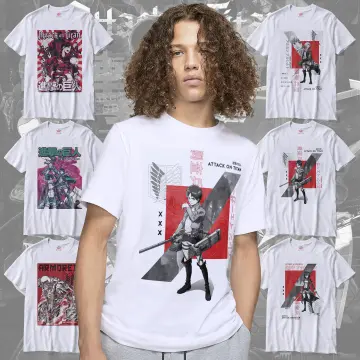 Optical White Attack On Titan T-Shirt With Faces Buy Online