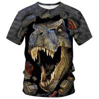 ป๊อปสัตว์ Dinosaur รูปแบบชายเสื้อยืด 3D พิมพ์เสื้อยืดฮาราจูกุแฟชั่นผู้หญิงเสื้อผ้าตลกเสื้อยืดแขนสั้น XS-5XL