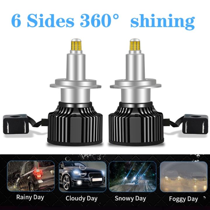 2pcs 360 H1 H7 H8 H11 Led Lamp Car Headlight Bulb Hb3 9005 Hb4