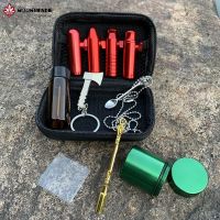 MOONSHADE Aluminum Sniffer Snuff Snorter Set Metal Spoon + Storage Container Stash Jar + Plastic Funnel Smoking Accessories Pipes