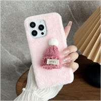 เคสหมวกถักนิตติ้งสำหรับ IPhone 11 12 13 14 Pro Max Case 6 7 8 Plus XR XS Max 12 13 Mini 14 Plus เคสแฟชั่นกันกระแทกของขวัญวันเกิดสำหรับเด็กนักเรียนหญิง