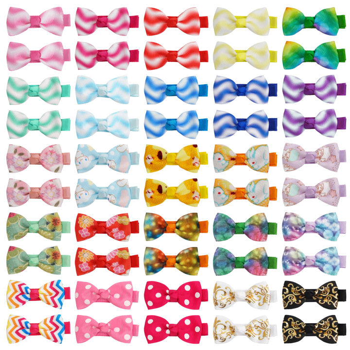 50-pieces-25-colors-boutique-tiny-baby-bows-grosgrain-2-hair-bows-non-slip-full-lined-alligator-clips-for-baby-girls-toddlers