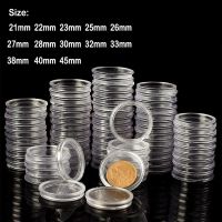 10/25pc 21-45mm Transparent Plastic coin capsules Coin Collecting for Coins Storage Capsules