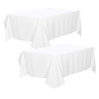 2Pcs Tablecloth - Table Cover - Machine Washable - Great for Parties, Events, Wedding and Restaurants White