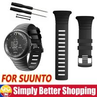 Suunto Core แถบยางสีดำสายนาฬิกาซิลิโคน,สร้อยข้อมือซิลิโคนสายนาฬิกาข้อมือสกรูยึดสายรัด