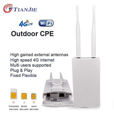 TIANJIE CPE905 Outerdoor Waterproof 150Mbps Smart 4G Router Home Hotspot RJ45 WAN LAN WIFI Coverage Modem External Antenna CPE Power Points  Switches