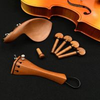 ；。‘【 1 Set High Quality 4/4 Violin Fiddler Jujube Wood Accessories Parts Fittings,Tailpiece+Tuning Pegs+Endpins+Chin Rest/Chin Holder